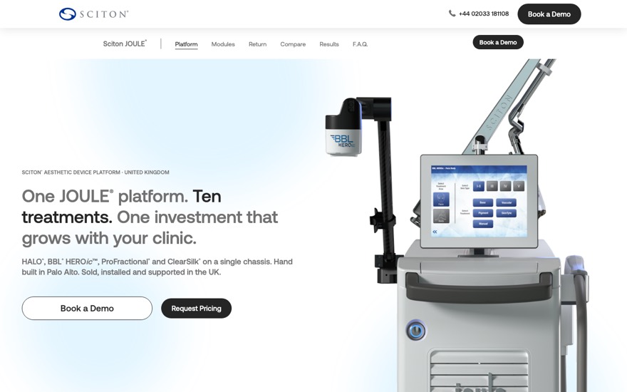Preview of the C1 Sciton Brand landing page